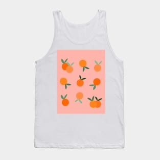 Oranges Fruit Pattern on Peach Background Tank Top